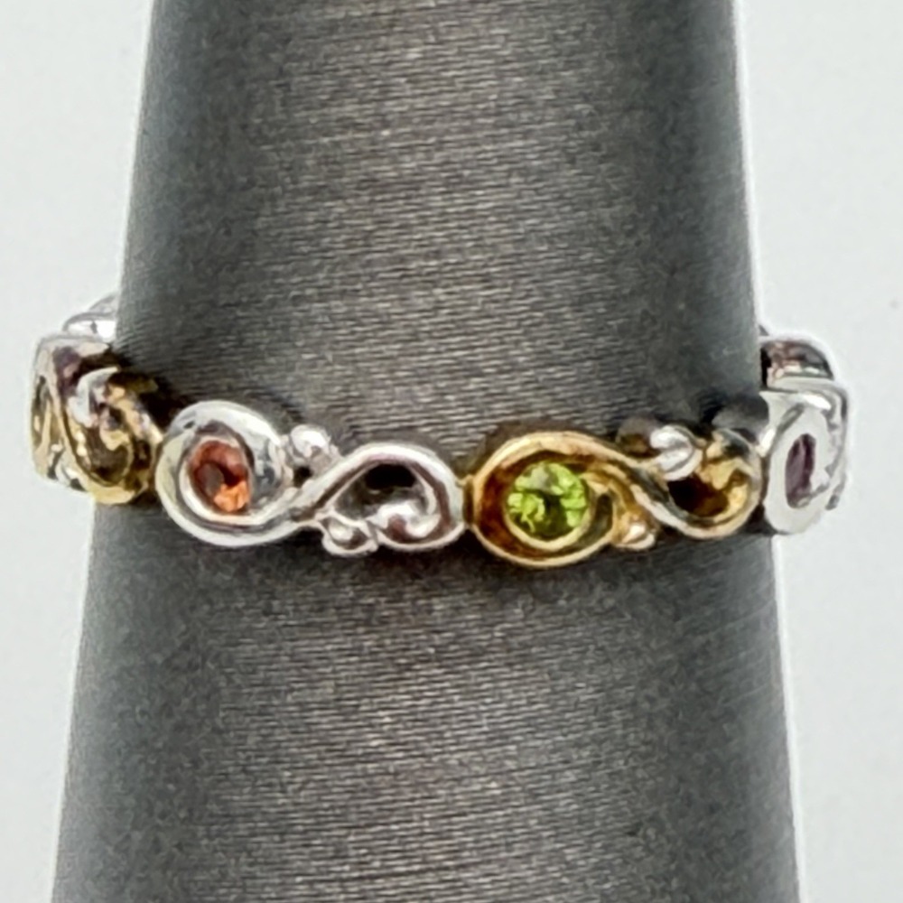 Michael Valitutti Multi Gemstone Ring Tanzanite Eternity Band Size 5 Stacking